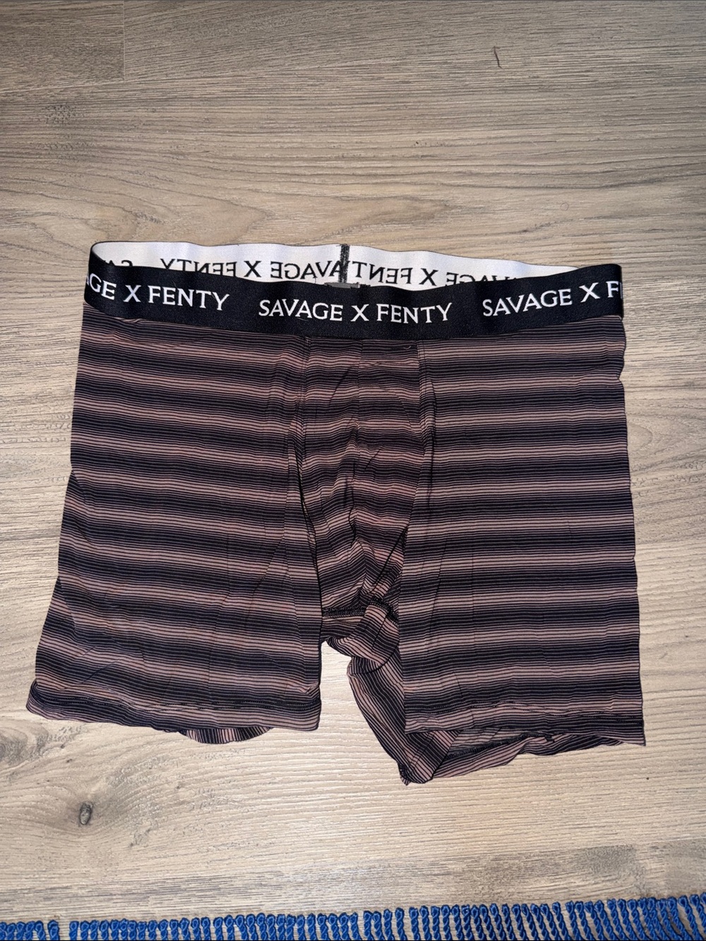 Savage X Fenty Men's Striped Boxer Briefs - Brown/Black